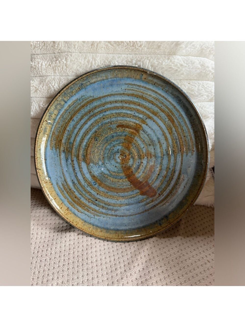Vintage Hand Made Stoneware Pottery Plate by Stark